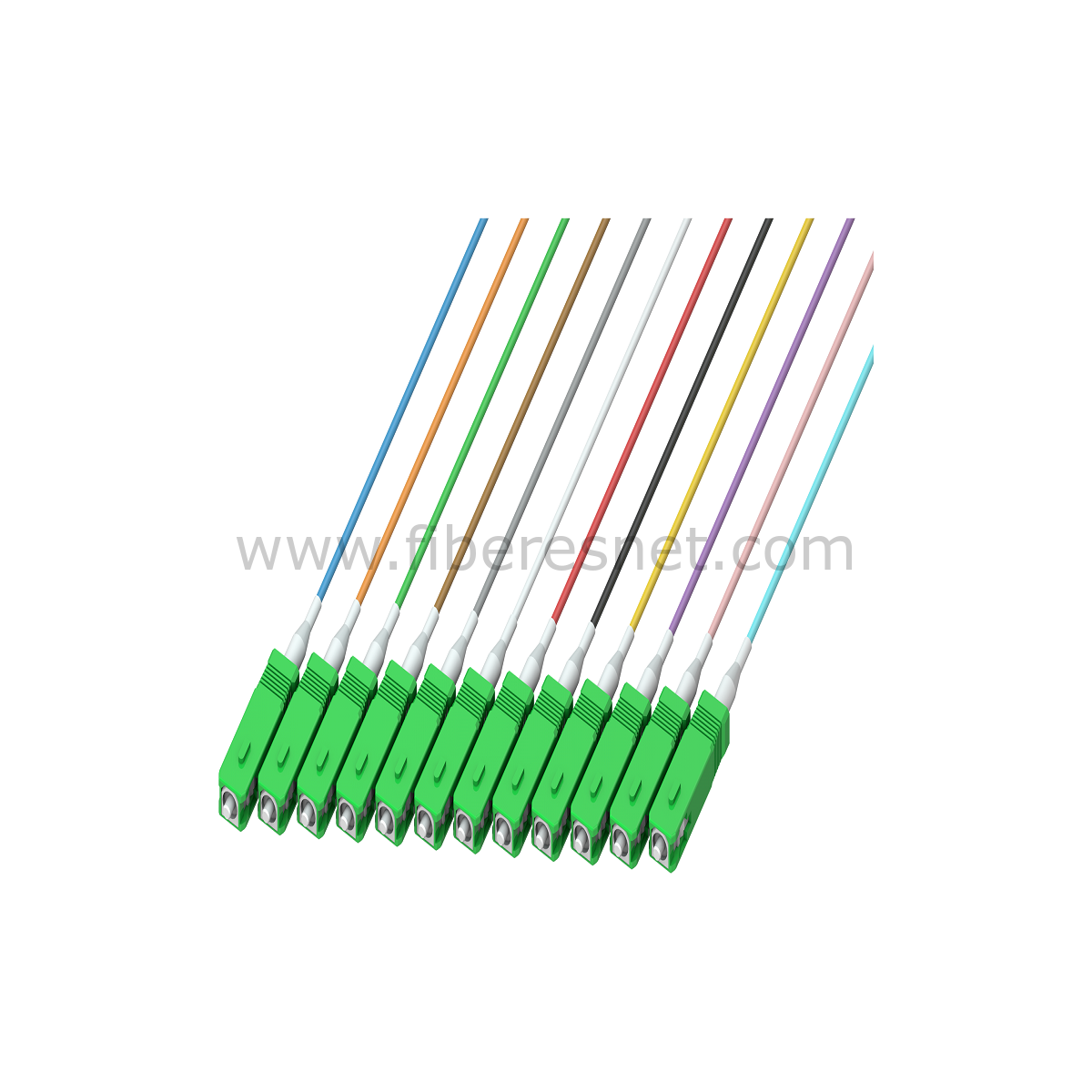 SC-APC 12 Single Mode Renkli Pigtail