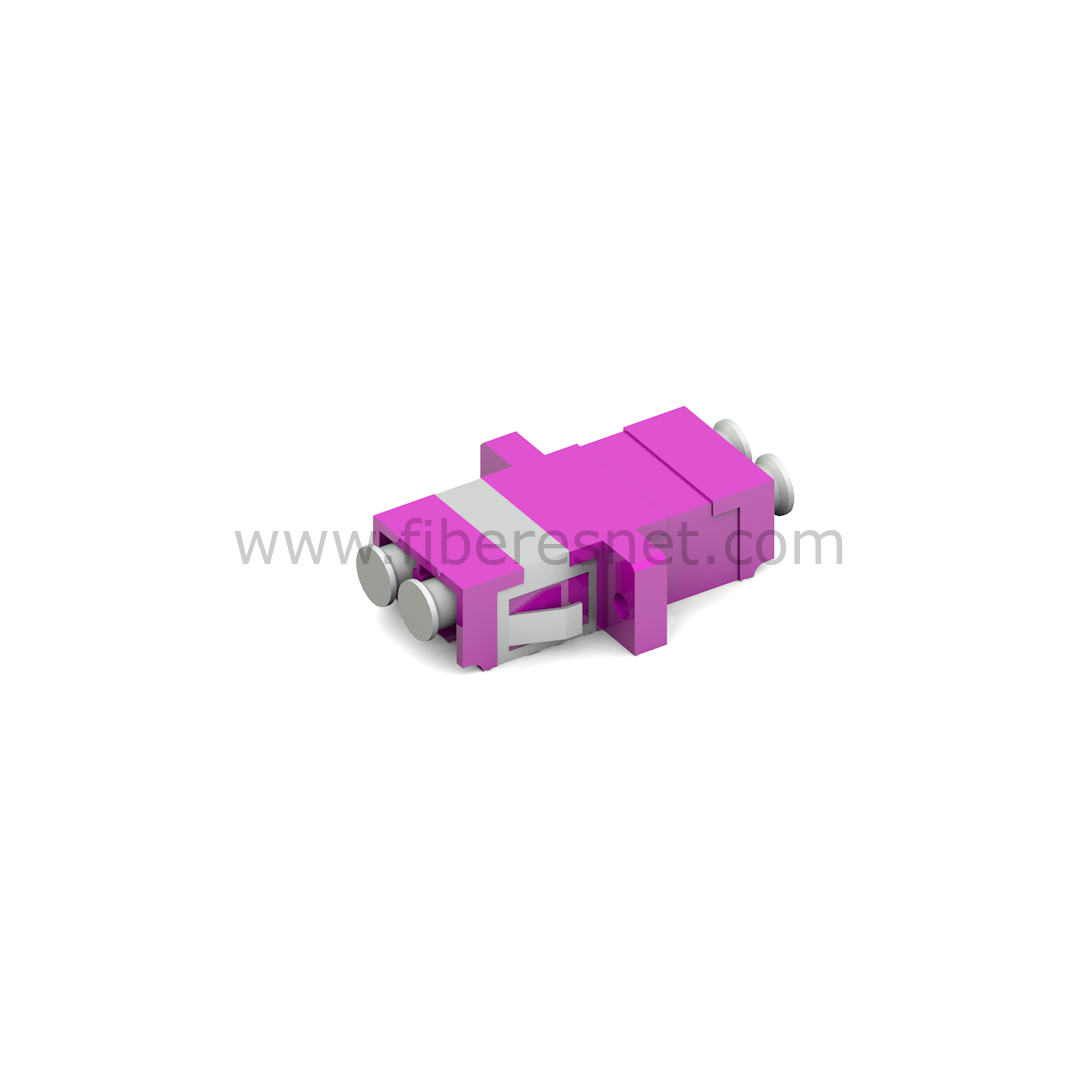 LC OM4 Duplex Pembe Adaptör (Flanşlı)